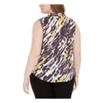 thumbnail image 2 of BAR III Womens Black Printed Sleeveless V Neck Hi-Lo Top Plus Size: 2X, 2 of 4