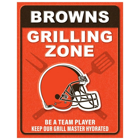 Cleveland Browns 13" x 20" Grill Zone Metal Sign