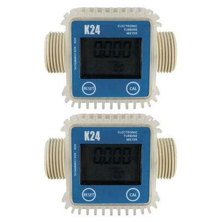 

2 Pcs K24 LCD Turbine Digital Fuel Flow Meter Widely Used for Chemicals Water