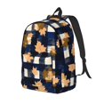 thumbnail image 3 of Casual Canvas Backpack Without Interlayer Large Capacity Stick Bag Design For Outdoor Shopping Office Outdoor Sports Plaid Fall Camo Royalblue_1 Medium, 3 of 7