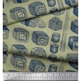 thumbnail image 2 of Soimoi Moss Georgette Fabric Grains & Fish Food Print Fabric by Yard 42 Inch Wide, 2 of 3