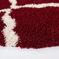 thumbnail image 4 of SAFAVIEH Dallas Logan Geometric Shag Area Rug, Red/Ivory, 6' x 6' Round, 4 of 9