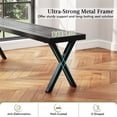thumbnail image 4 of Spaco Patio Metal Bench with Slatted Seat and X Legs, Deck Furniture, Outdoor Patio Furniture, 4 of 5
