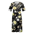 thumbnail image 3 of SMihono Robe d'Été Grande Taille pour Femmes 2023 à Col en V à Manches Courtes Robe Imprimée Robe Décontractée avec Poches, 3 of 4