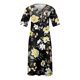 thumbnail image 3 of ICHUANYI Clearance Women's V-Neck Short Sleeve Dress Print Casual Dress With Pockets(Black, M) ICHUANYI WER2023080916134, 3 of 4