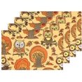 thumbnail image 5 of EREHome Autumn Leaf Owl Placemat Plate Holder Set of 4, Table Mats Protector 12x18 inch, 5 of 5