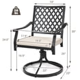 thumbnail image 6 of Patiojoy 2 PCS Patio Swivel Dining Chairs Kitchen Garden Metal Armchairs w/Cushions, 6 of 6