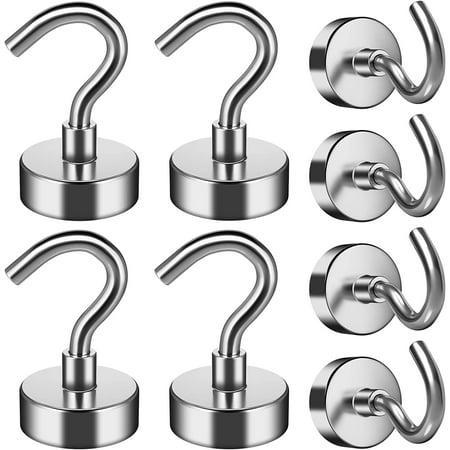 

10 Pack Magnetic Hooks Heavy Duty Strong Cruise Magnetic Hooks Magnetic Hooks for Hanging Magnet Hook for Kitchen Garage Grill Workplace and Office