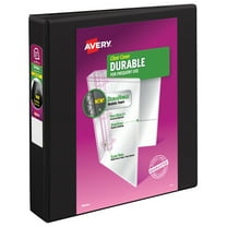 Avery Durable Clear View 3 Ring Binders, 1.5 inch Slant Rings, 1 Black Binder (17021) - 12 Pack