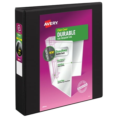 avery 1 1 2 durable view binder slant rings durahinge black