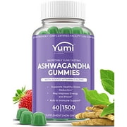 Ashwagandha Gummies Supplements w/ Zinc Vitamin D - Gummy Vitamins for Stress Relief Adrenal Health Mood Enhancer and Thyroid Support Compare to Capsules Tablets Pills Liquid - 60 Plant Based Gummies