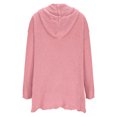 thumbnail image 6 of XPMWRP Women's Hoodie V neck Sweaters Long Sleeve Chunky Cable Knit Solid Color Pullover Sweaters Fall Trendy Casual Tunic Sweater Pink XXXL, 6 of 8