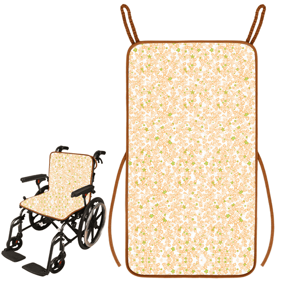 Ehucon Washable Wheelchair Incontinence Pad Seat Protector,Waterproof 4-Layer Reusable Underpad with 2 Loop Handles,1 Pack,Yellow Floral Pattern,18.9x33.9 inch