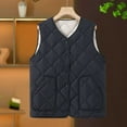 thumbnail image 4 of Htigea Womens Lightweight Quilted Jackets Solid Color Snap Button Vest with Pocket Slim Fit Winter Warm Gilet Black XXXXL, 4 of 4