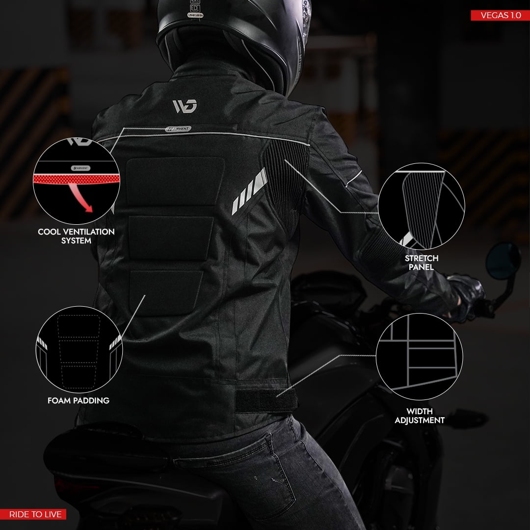 Padded paneled leather biker jacket