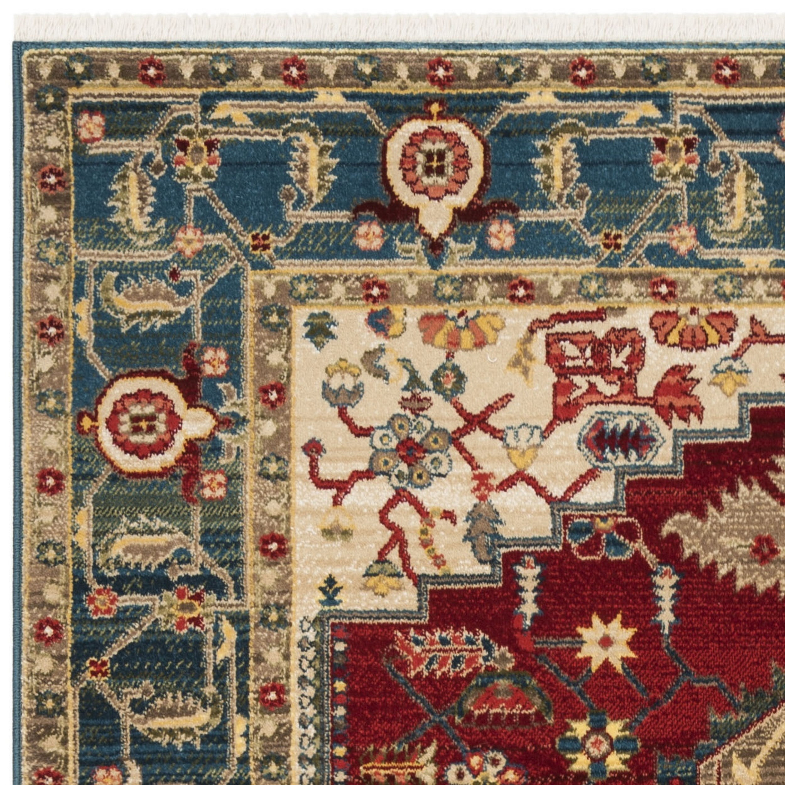 SAFAVIEH Kashan Jarrett Oriental Area Rug, Blue/Red, 8' x 10'