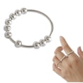 thumbnail image 1 of [Yue Xinghui] Processed Intellectual Property ZH Anxiety Relief Ring For Men And Women Free Rotation Beaded Ring Silver M, 1 of 8