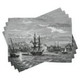 thumbnail image 1 of Ambesonne Antique Place Mats Set of 4, History of France Elba, Standard Size, Black Grey, 1 of 6