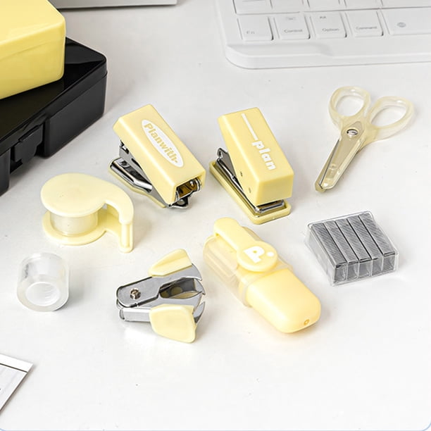 Caja de herramientas portátil | Estuche organizador multifuncional con estructura de plástico y metal | Almacenamiento compacto de útiles escolares y de oficina para estudiantes y profesionales