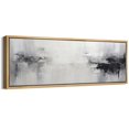 thumbnail image 2 of IDEA4WALL Extra Large Framed Canvas Print Wall Art Abstract Monochrome Black and White Wall Decorative Antique Retro Fine Art Modern Oversized Artwork Relax/Calm for Living Room - 60"x20", 2 of 5