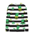 thumbnail image 4 of Cárdigan informal de punto con estampado del Día de San Patricio para mujer, abrigo con botones, 4 of 5