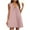Pink, variant on Women Sleeveless Babydoll Tank Mini Dress Scoop Neck Ruched Short Dresses 2025 Summer Party Vacation Dresses