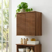 Modway Render Wall Mounted Bathroom Cabinet in Walnut by Modway