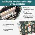 thumbnail image 3 of FORMRS Tote Bag for Women Quilted Large Capacity Travel Work Carry On Shoulder Handbag, Green Christmas, 3 of 7