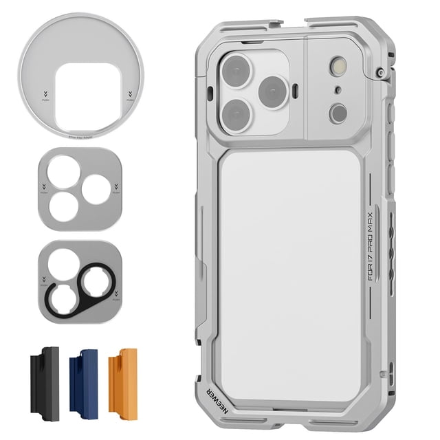 Cage para teléfono NEEWER para iPhone 17 Pro Max con anillo adaptador para filtros