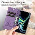thumbnail image 3 of Allytech Cover for Galaxy S22 5G 2022(6.1 inch), PU Leather Flip Folio Kickstand Card Slots Holder Shockproof TPU Inner Wallet Shell Case for Samsung Galaxy S22 2022, Purple, 3 of 6
