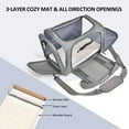 thumbnail image 2 of Cat, Dog Carrier for Small Medium Cats Puppies up to 15 Lbs, TSA Airline Approved Carrier Soft Sided, Collapsible Travel Puppy Carrier - Grey, 2 of 17