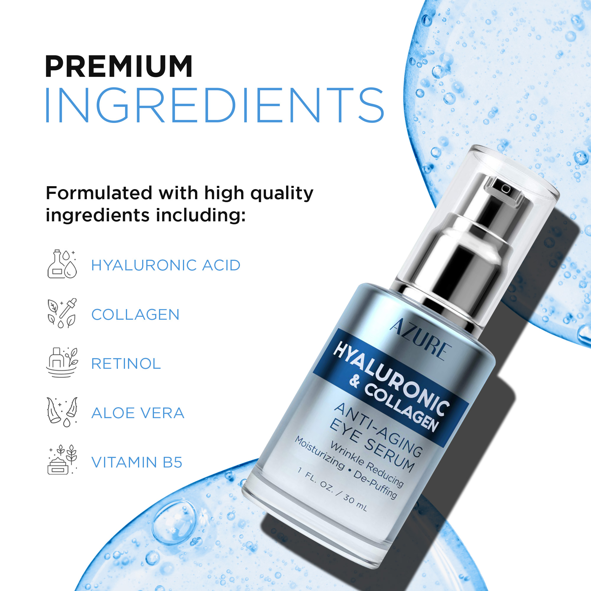 azure hyaluronic and collagen eye serum
