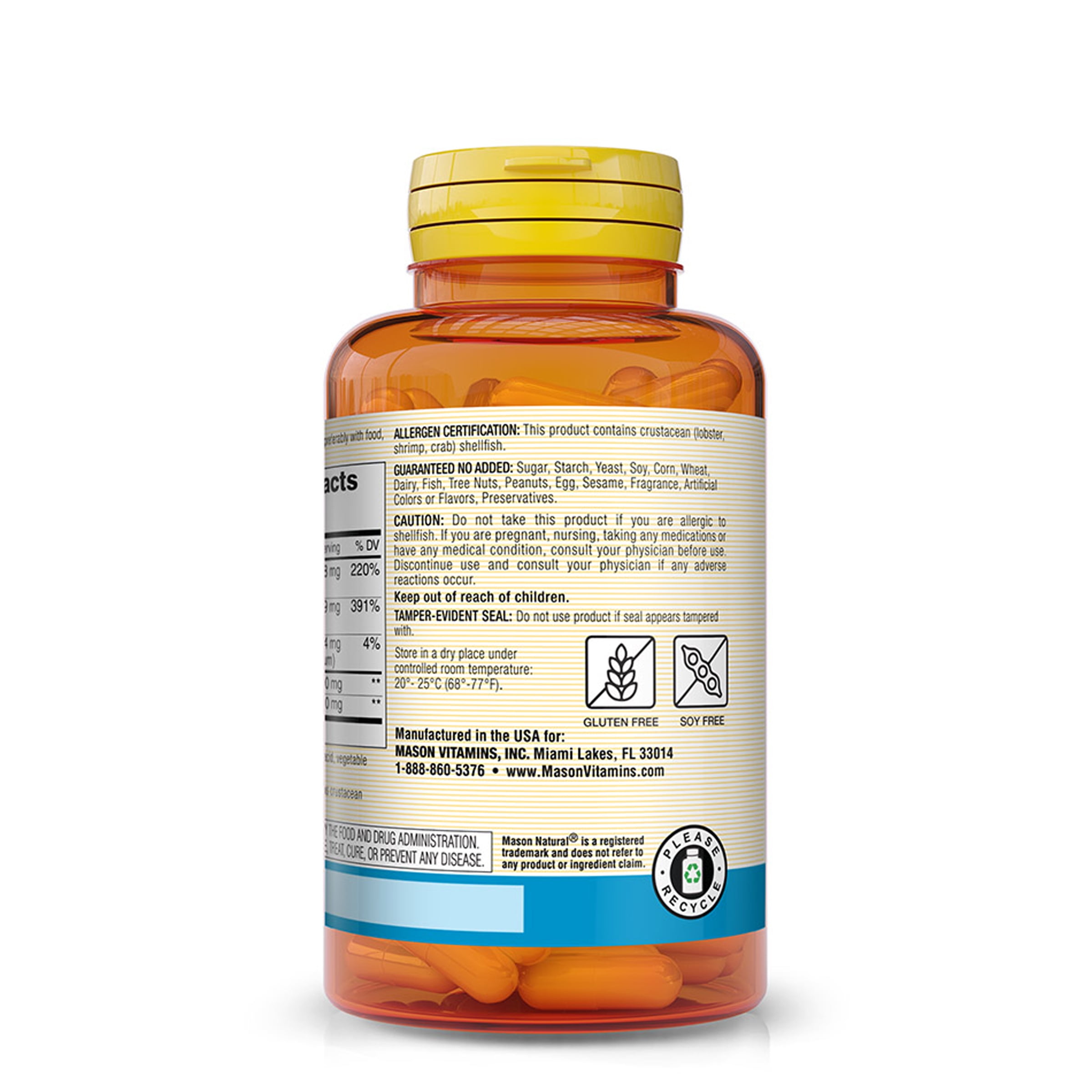 Mason Natural Glucosamine Chondroitin 1500/1200 with Vitamin C, 280 Capsules