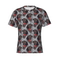 thumbnail image 4 of Vsdgher Cute Puppy Black Print Men's Dry Fit Mesh Athletic Shirts Moisture Wicking Tennis T-Shirt Tops, 4 of 9