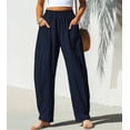 thumbnail image 4 of CUPSHE Women Pants Patch Pocket Tapered Leg Elastic Waist Long Pant Casual Beach, 4 of 4