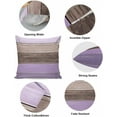 thumbnail image 5 of 2 Packs Decorative Cotton Throw Pillow Covers, Ombre Purple Brown Farmhouse Rustic Barn Door 18 x 18 Inch Square Reversible Soft Cushion Case for Couch Bedroom Sofa Living Room Chair Car, 5 of 6