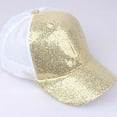 thumbnail image 4 of Charmgo Baseball Cap Clearance, Women Girl Ponytail Baseball Cap Sequins Shiny Messy Bun Snapback Hat Sun Caps Trucker Hat, Top Hats for Women Gold, 4 of 4