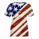 thumbnail image 4 of Mujeres Verano Día de la Independencia Impresión Blusa Camisetas Casual Cuello redondo Manga corta Camisetas Tops Pompotops hfajkhk132505, 4 of 4