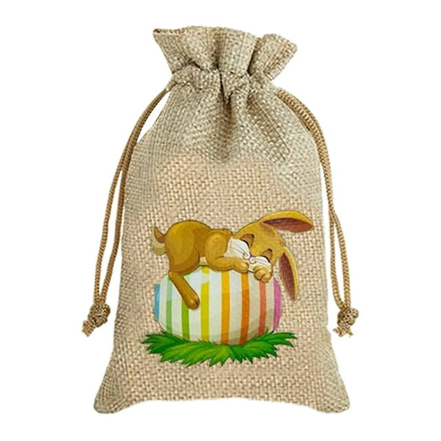 Binwennn Soft Storage Bags with Zipper Closer Organization Container for Storage Easter Bunnies Egg Storage And Decoration Bag Funny And Adorable Rabbit Designed Zippered Candy Wrap For Festive