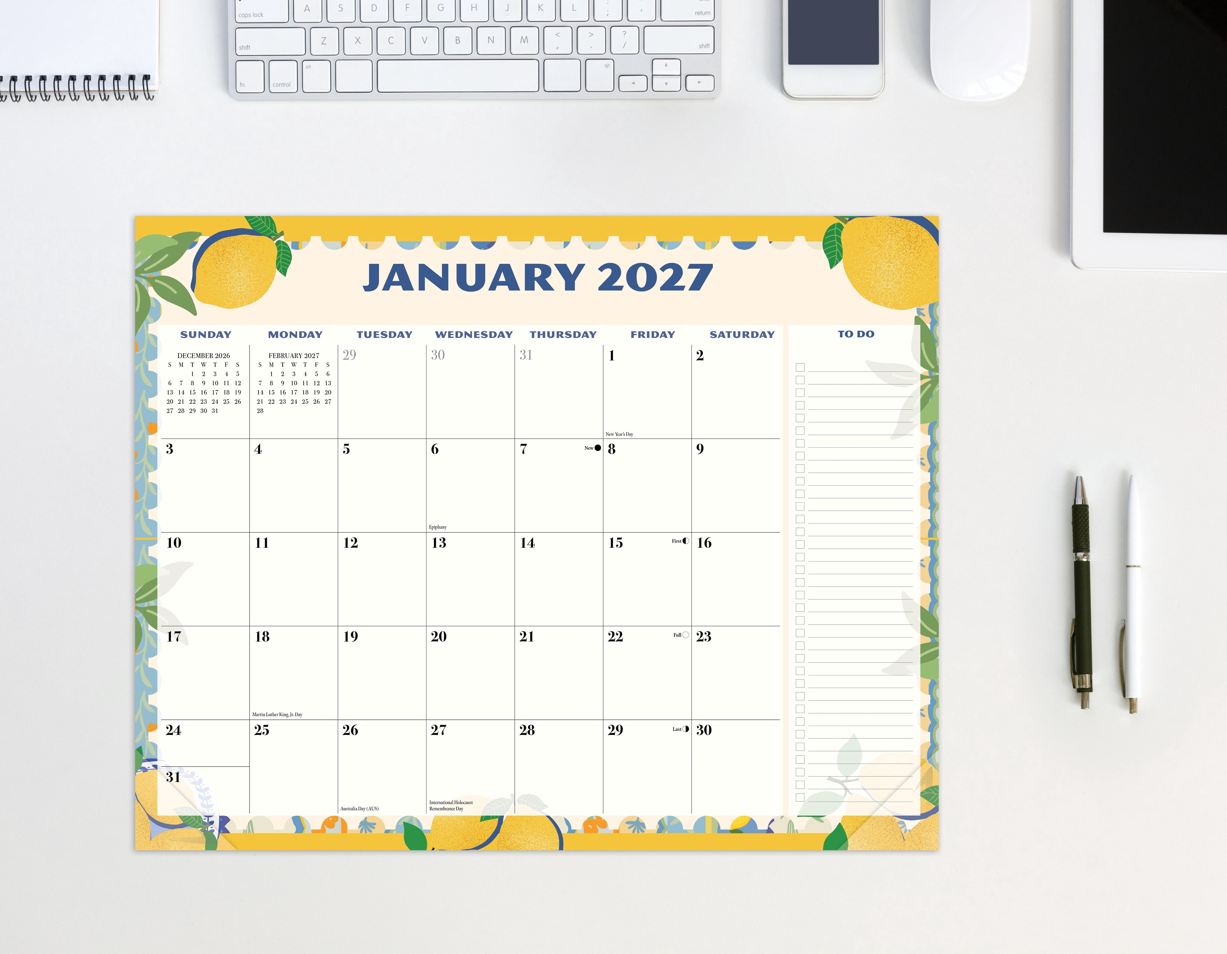 Willow Creek Press Mediterranean Moments 2027 14.25" x 11.25" Magnetic Wall Calendar (64832)