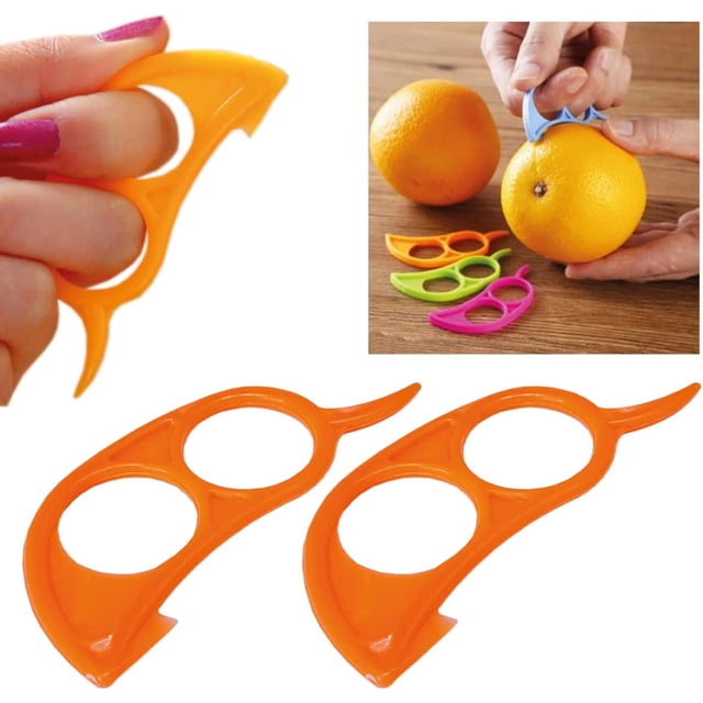 Juego de 2 peladores de cítricos, pelador de cocina para vacas cítricas, limón cítrico, pelador de frutas para cierva fácil de quitar, frutas y verduras