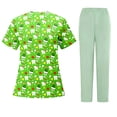 thumbnail image 5 of Hogleaql Scrubs for Women Sets Round Neck Tooth Pattern Short Sleeve Jogger Suits with Pocketss Nurse Tops & Cargo Pant 2025 Medical Nursing Uniform Casual Workwear Scrub Sets Green XL, 5 of 5