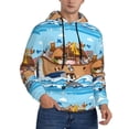 thumbnail image 2 of Wukai Animals on Noah's Ark Floating Print Men Hoodies Fleece Sweatshirts Long Sleeve Sweaters Pullover Fall Outfits Winter Clothes-3X-Large, 2 of 7
