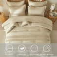 thumbnail image 2 of Davulos Tufted Comforter Set 7 Pieces Bed in a Bag Queen Size Shabby Chic Boho Comforter and Sheet Set with Pom Pom Textured Complete Bedding Set (Khaki,Queen), 2 of 8
