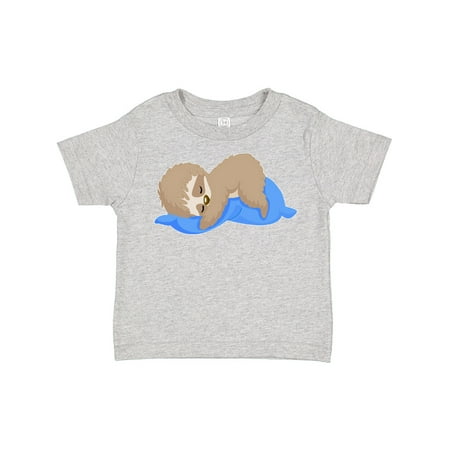 

Inktastic Cute Baby Sloth Sleeping on Blue Pillow Gift Toddler Boy or Toddler Girl T-Shirt