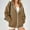 Khaki, variant on Rollbacks & More GaThRRgYP Winter Clothing for Women,Fashion Women Oversized Zip Solid Casual Long Sleeve Hooded Casual Outwear Sweatshirts Jackets Pockets Khaki S