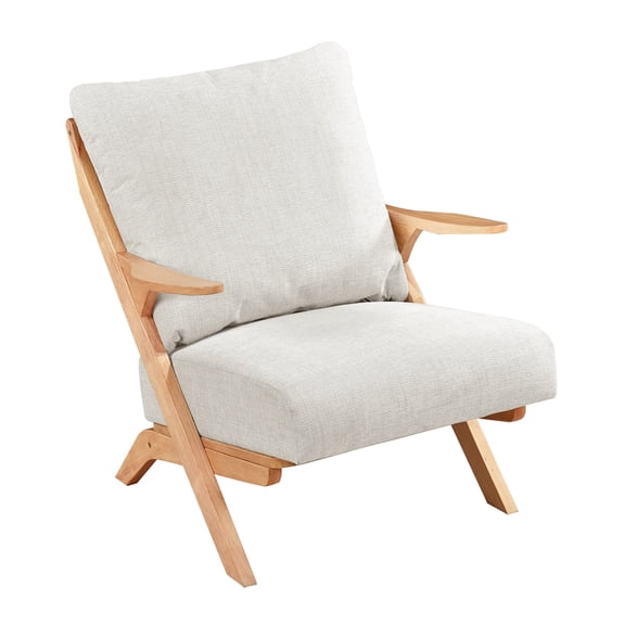 Lexicon Lennox Chenille Accent Chair in Beige and Natural finish