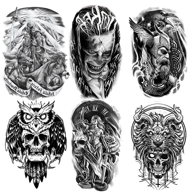 Tatuaje Falso 6 Uds. Pegatinas Impermeables Creativos para Mujer Y Hombre