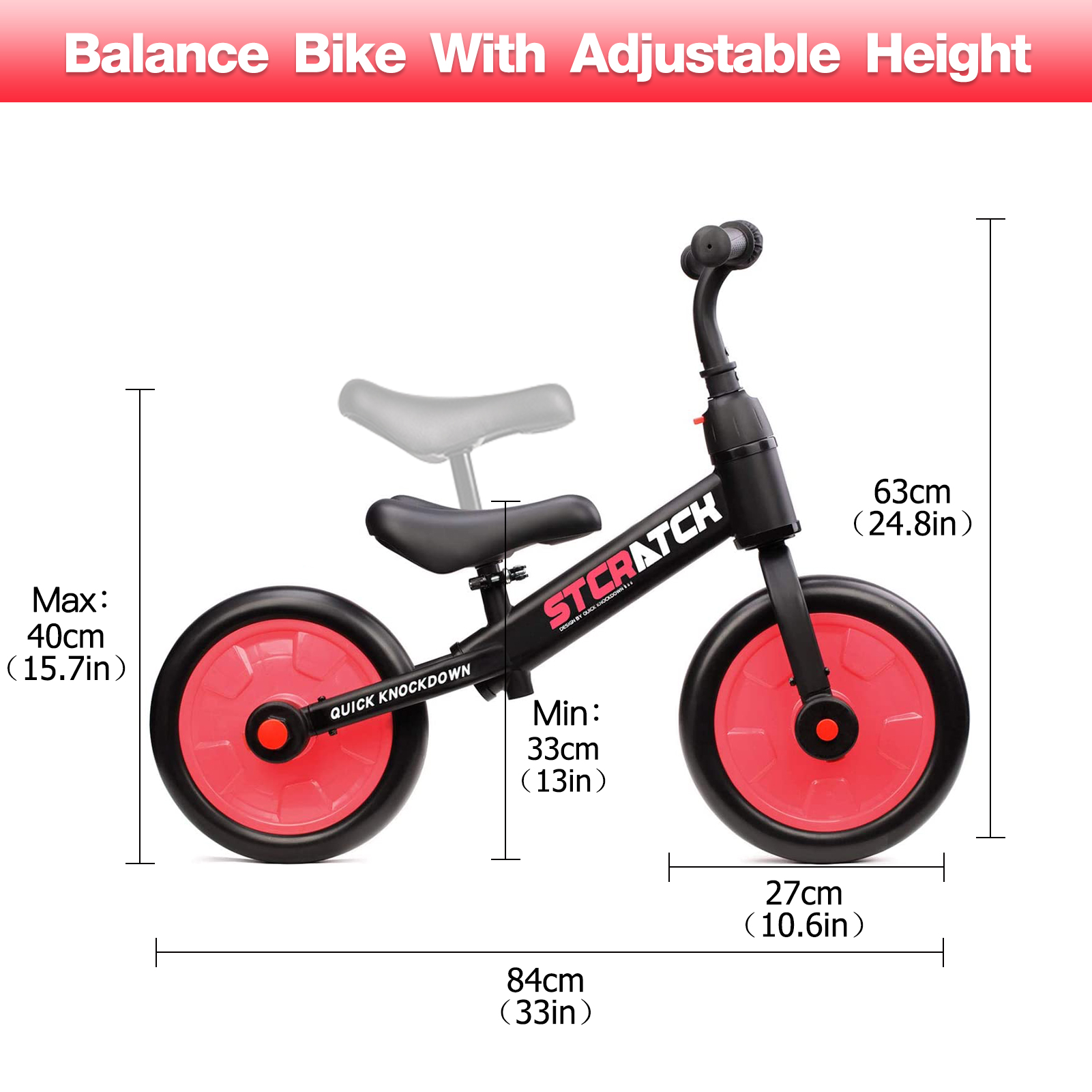 WLRETMCI Kid Balance Bike, 4 in 1 Toddlers Training Bicycle for 2-5 ...