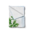 thumbnail image 2 of Nature Soft Flannel Fleece Throw Blanket, Floral Theme Branch with Leaves Butterflies and Drops of Water Pattern, Cozy Plush for Indoor and Outdoor Use, 60" x 80", Fern Green Pale Blue, by Ambesonne, 2 of 6